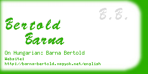 bertold barna business card
